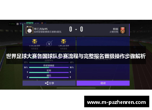 世界足球大赛各国球队参赛流程与完整报名晋级操作步骤解析